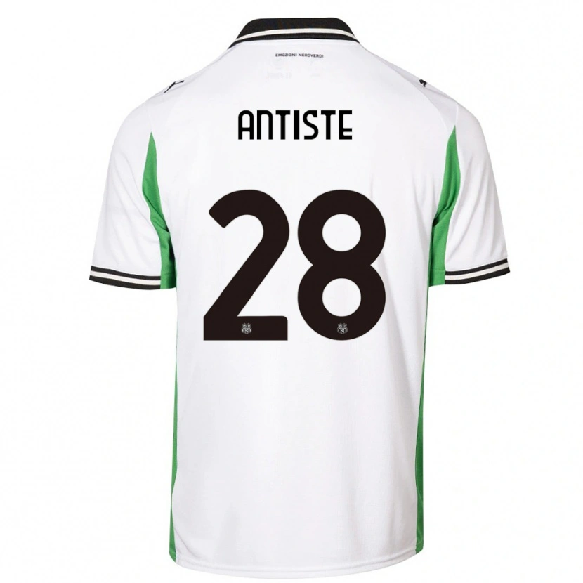 Danxen Bambino Maglia Janis Antiste #28 Bianco Verde Nero Kit Gara Away 2025/26 Maglietta