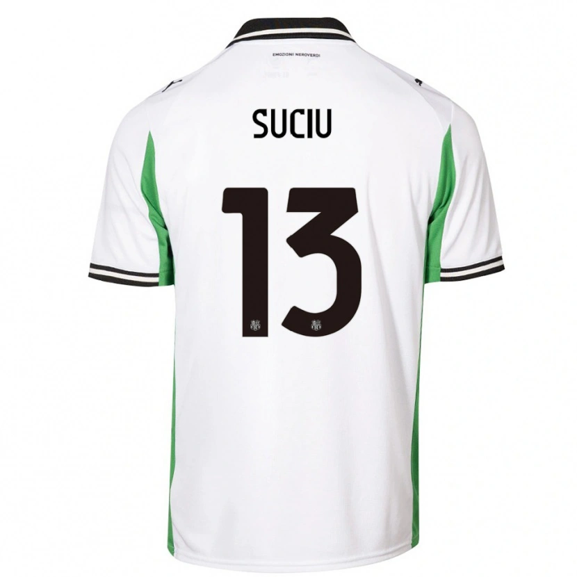 Danxen Bambino Maglia Tudor Suciu #13 Bianco Verde Nero Kit Gara Away 2025/26 Maglietta