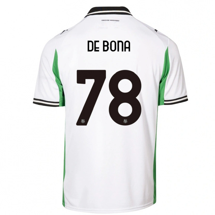 Danxen Bambino Maglia Francesca De Bona #78 Bianco Verde Nero Kit Gara Away 2025/26 Maglietta