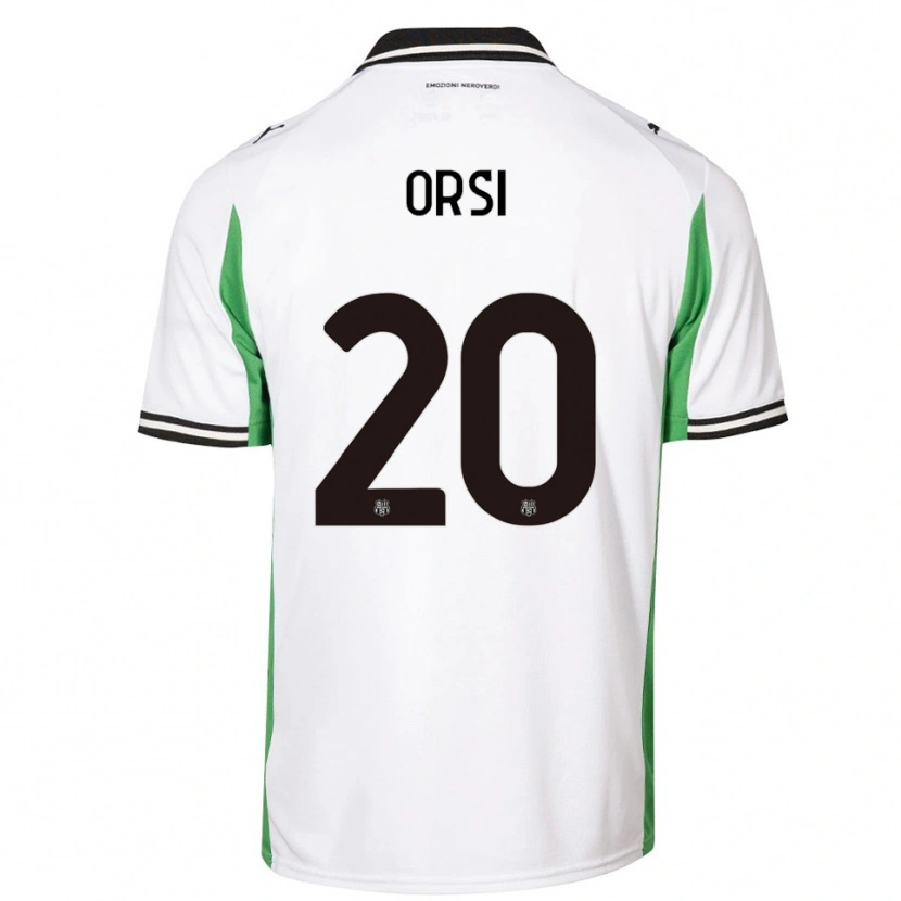 Danxen Bambino Maglia Benedetta Orsi #20 Bianco Verde Nero Kit Gara Away 2025/26 Maglietta