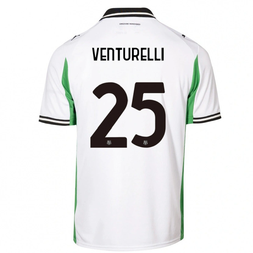 Danxen Bambino Maglia Caterina Venturelli #25 Bianco Verde Nero Kit Gara Away 2025/26 Maglietta