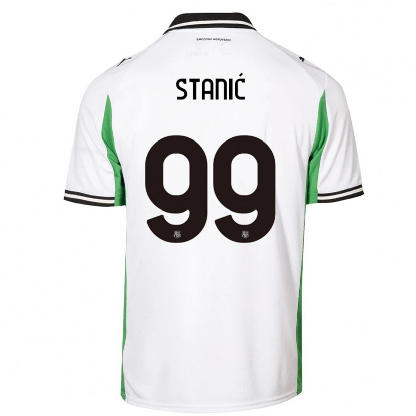 Danxen Bambino Maglia Paulina Stanić #99 Bianco Verde Nero Kit Gara Away 2025/26 Maglietta