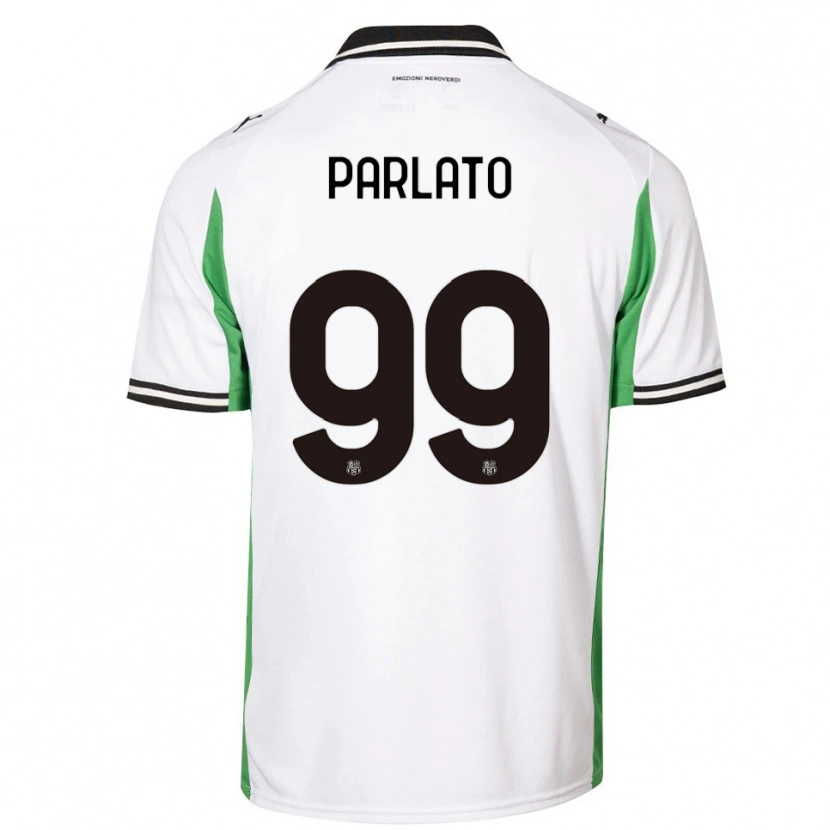 Danxen Bambino Maglia Claudio Parlato #99 Bianco Verde Nero Kit Gara Away 2025/26 Maglietta