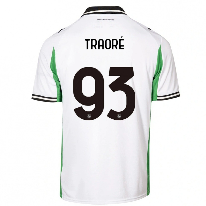 Danxen Bambino Maglia Kadidia Traoré #93 Bianco Verde Nero Kit Gara Away 2025/26 Maglietta