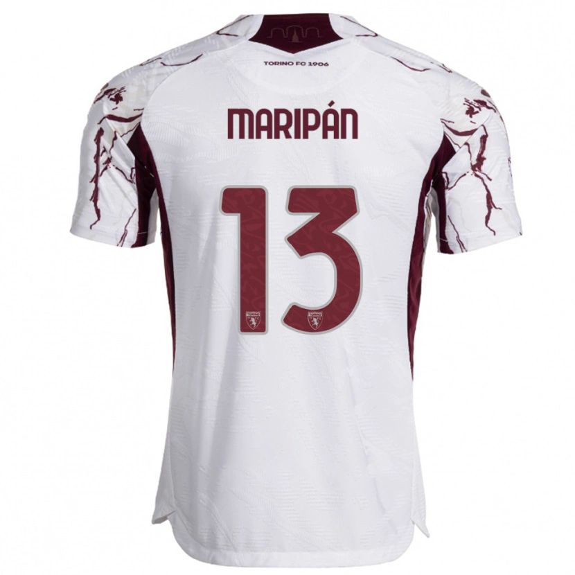 Danxen Bambino Maglia Guillermo Maripán #13 Bianco Bordeaux Kit Gara Away 2025/26 Maglietta