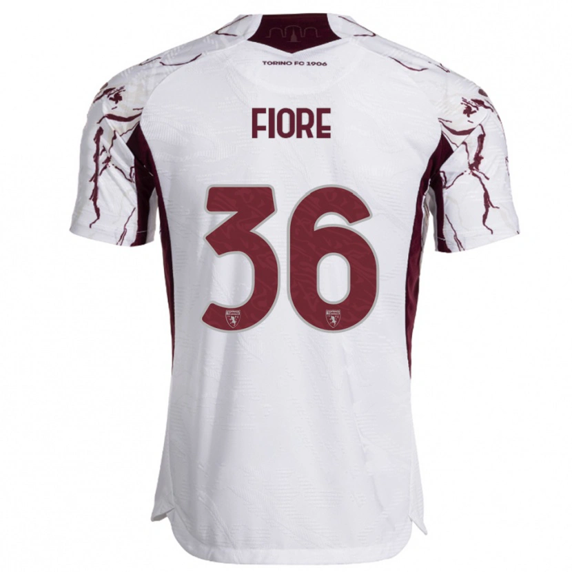 Danxen Bambino Maglia Jean Fiore #36 Bianco Bordeaux Kit Gara Away 2025/26 Maglietta