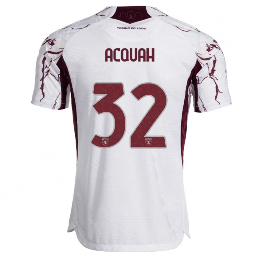 Danxen Bambino Maglia Wisdom Acquah #32 Bianco Bordeaux Kit Gara Away 2025/26 Maglietta