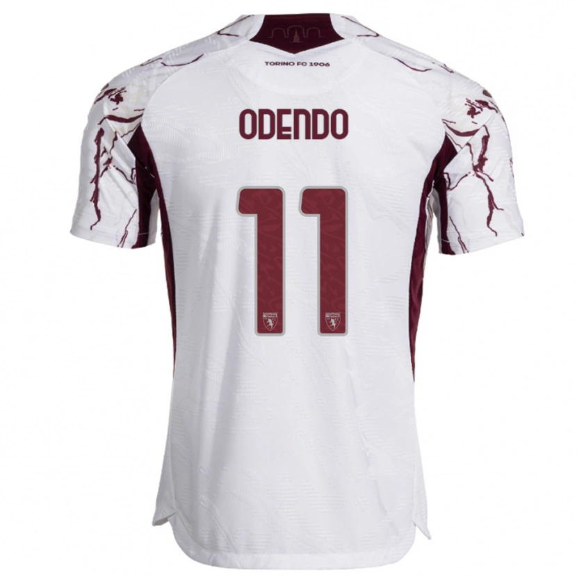Danxen Bambino Maglia Patrick Odendo #11 Bianco Bordeaux Kit Gara Away 2025/26 Maglietta