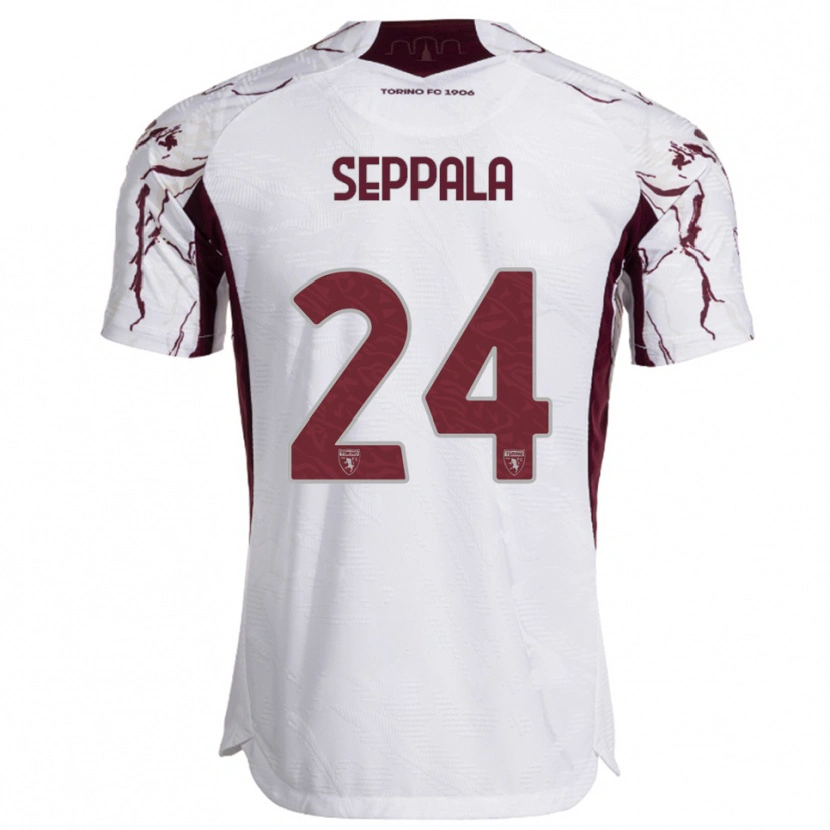 Danxen Bambino Maglia Rosa Lappi-Seppälä #24 Bianco Bordeaux Kit Gara Away 2025/26 Maglietta