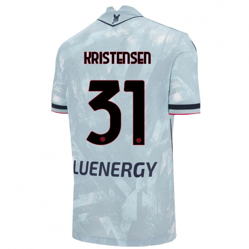 Danxen Bambino Maglia Thomas Kristensen #31 Azzurro Chiaro Nero Kit Gara Away 2025/26 Maglietta