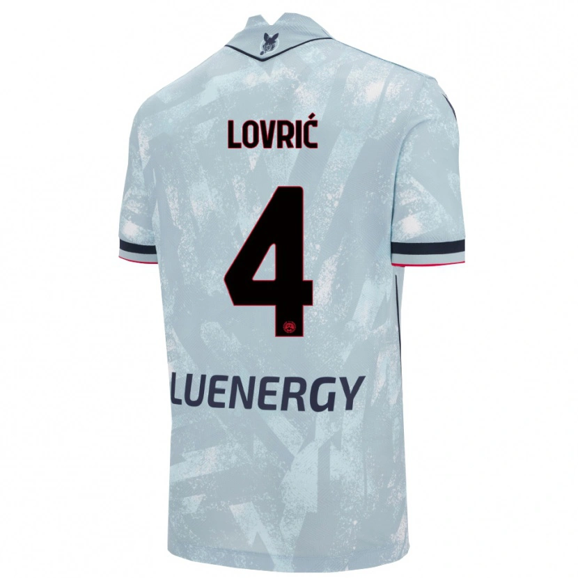 Danxen Bambino Maglia Sandi Lovrić #4 Azzurro Chiaro Nero Kit Gara Away 2025/26 Maglietta