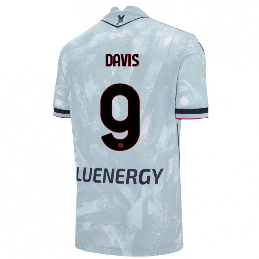 Danxen Bambino Maglia Keinan Davis #9 Azzurro Chiaro Nero Kit Gara Away 2025/26 Maglietta