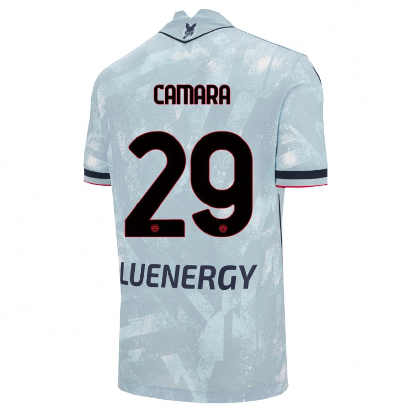 Danxen Bambino Maglia Abdoulaye Camara #29 Azzurro Chiaro Nero Kit Gara Away 2025/26 Maglietta