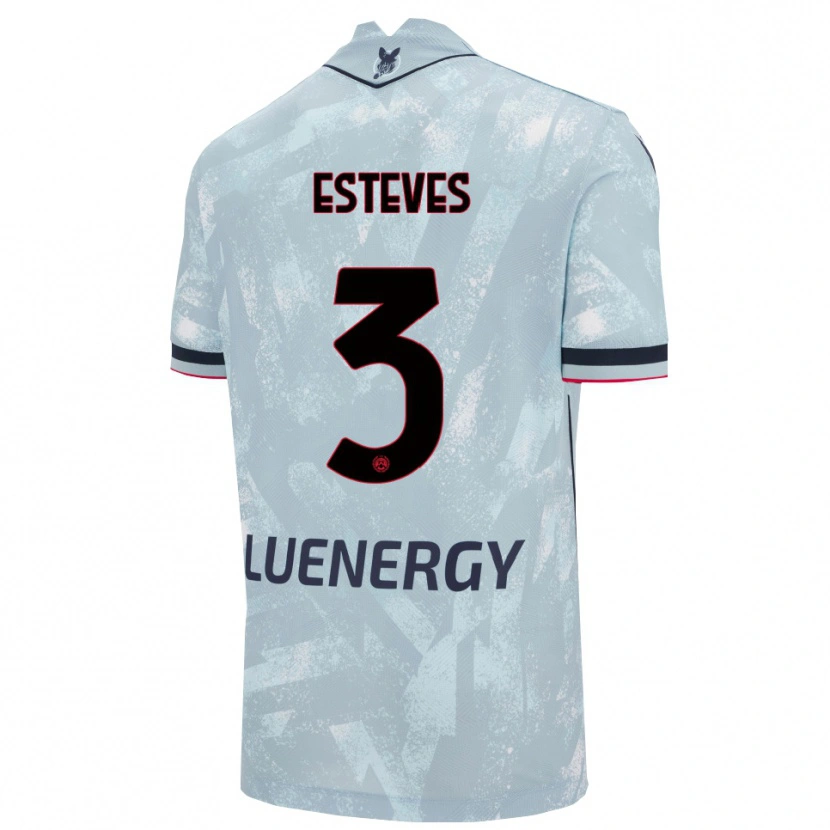 Danxen Bambino Maglia Goncalo Esteves #3 Azzurro Chiaro Nero Kit Gara Away 2025/26 Maglietta