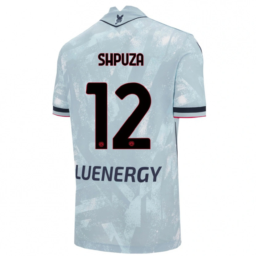 Danxen Bambino Maglia Kleo Shpuza #12 Azzurro Chiaro Nero Kit Gara Away 2025/26 Maglietta