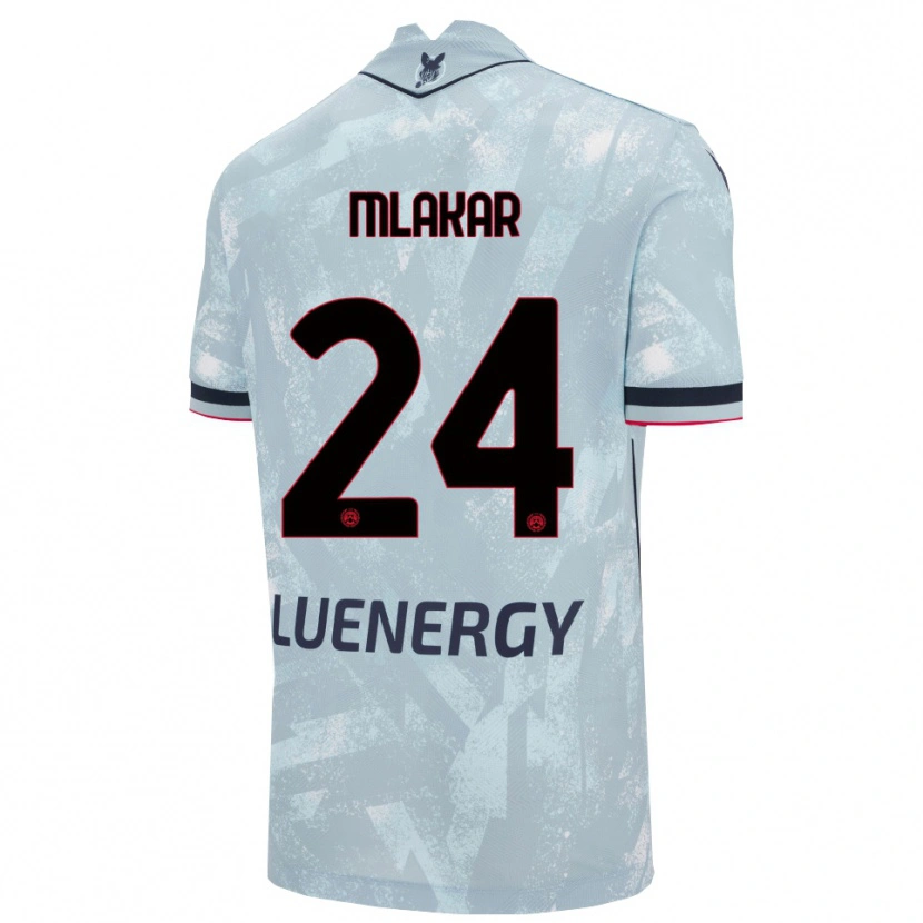 Danxen Bambino Maglia Lorenzo Mlakar #24 Azzurro Chiaro Nero Kit Gara Away 2025/26 Maglietta