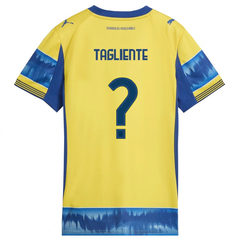 Danxen Bambino Maglia Anthony Tagliente #0 Giallo Blu Kit Gara Away 2025/26 Maglietta