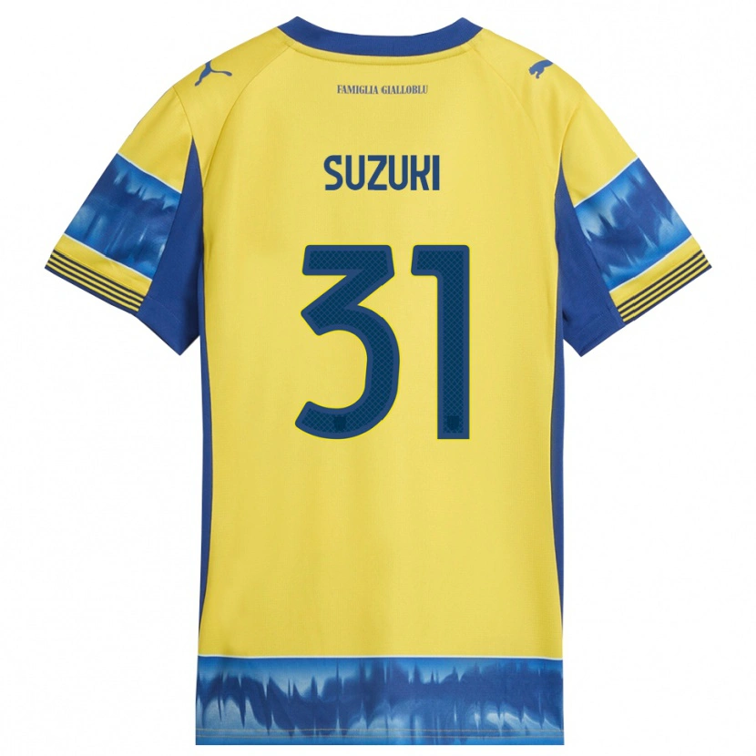 Danxen Bambino Maglia Zion Suzuki #31 Giallo Blu Kit Gara Away 2025/26 Maglietta