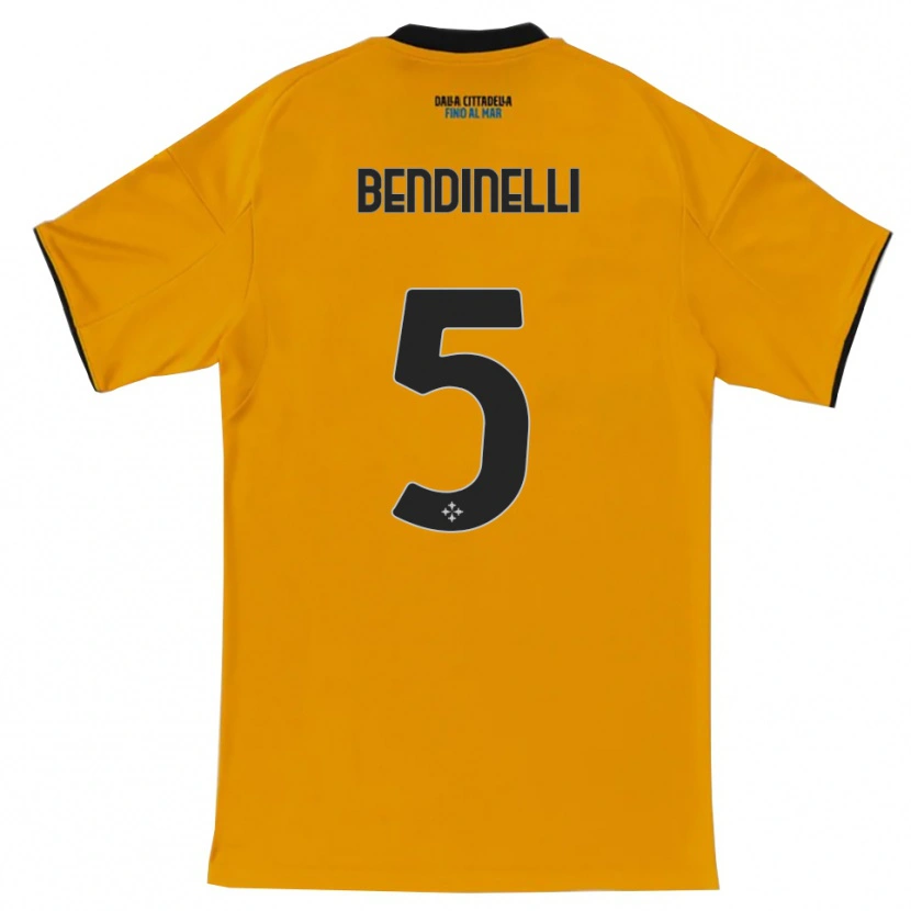 Danxen Bambino Maglia Louis Bendinelli #5 Arancione Blu Kit Gara Away 2025/26 Maglietta