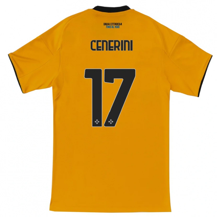 Danxen Bambino Maglia Marco Cenerini #17 Arancione Blu Kit Gara Away 2025/26 Maglietta