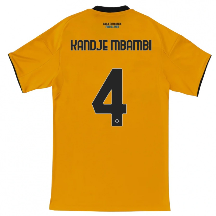 Danxen Bambino Maglia Jeremy Kandje Mbambi #4 Arancione Blu Kit Gara Away 2025/26 Maglietta