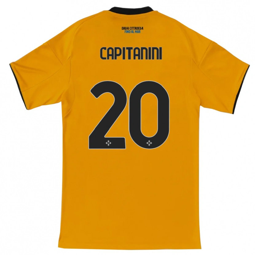 Danxen Bambino Maglia Diego Capitanini #20 Arancione Blu Kit Gara Away 2025/26 Maglietta
