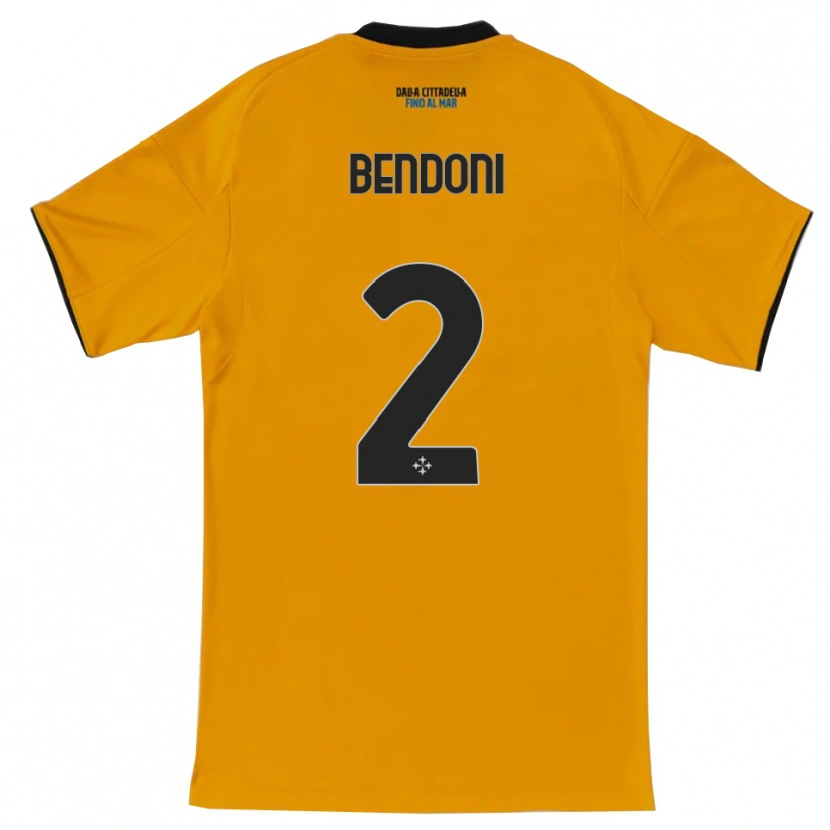 Danxen Bambino Maglia Marco Bendoni #2 Arancione Blu Kit Gara Away 2025/26 Maglietta