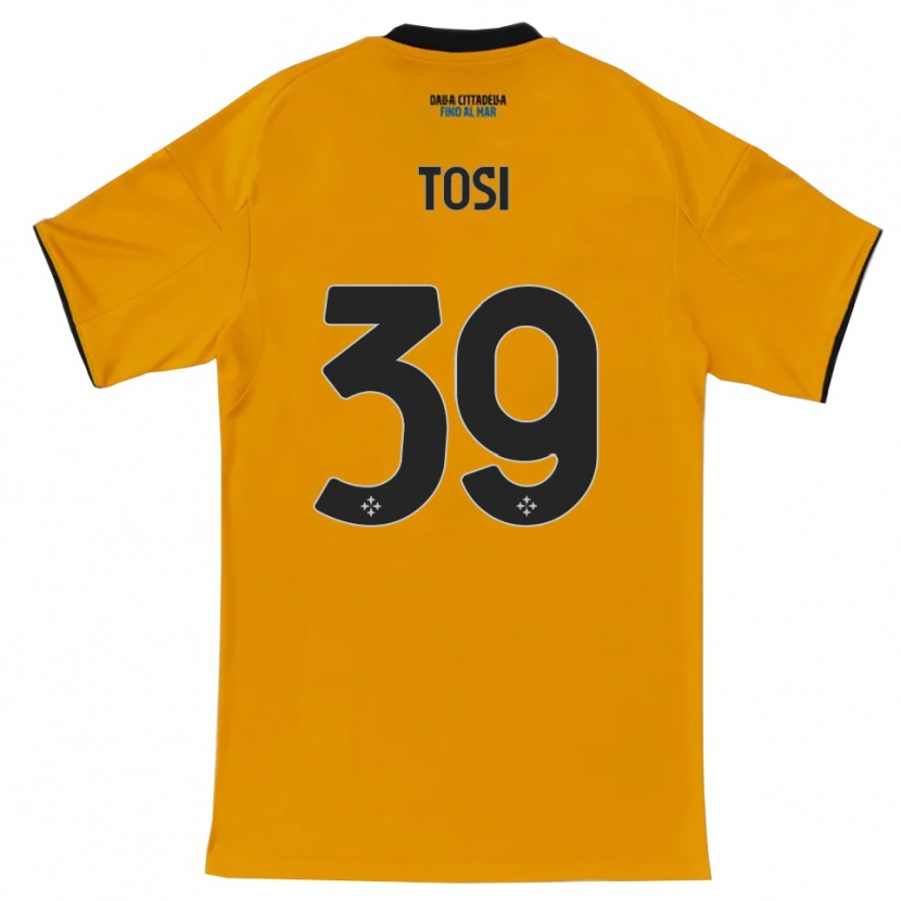 Danxen Bambino Maglia Lorenzo Tosi #39 Arancione Blu Kit Gara Away 2025/26 Maglietta