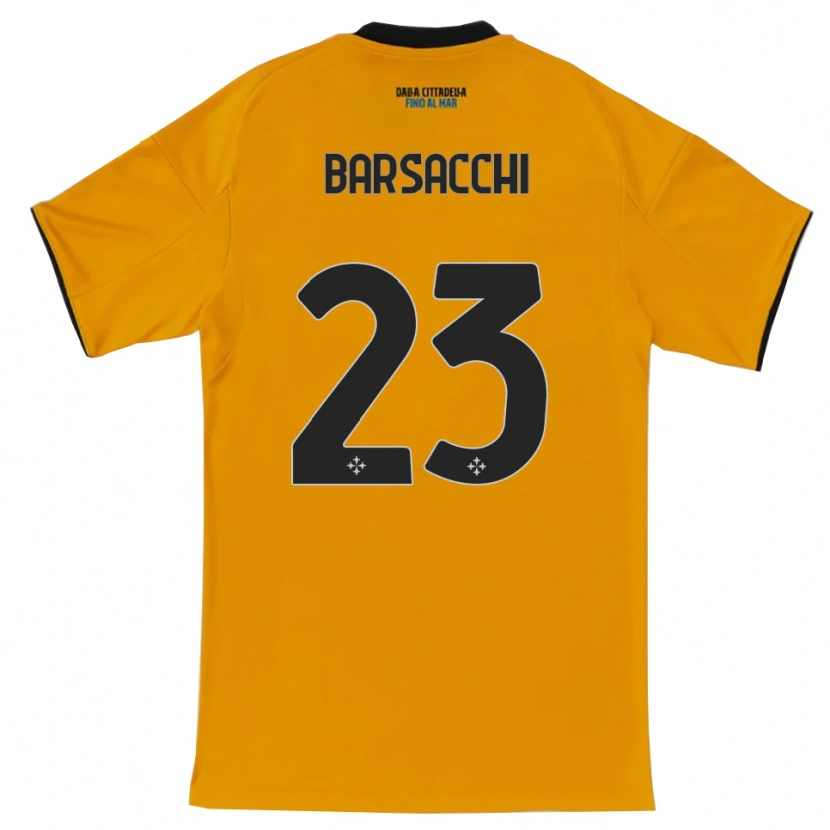 Danxen Bambino Maglia Cristian Barsacchi #23 Arancione Blu Kit Gara Away 2025/26 Maglietta
