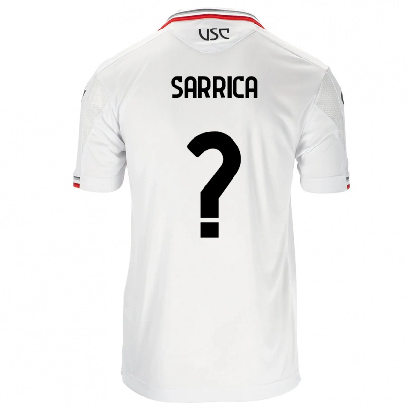 Danxen Bambino Maglia Antonino Sarrica #0 Bianco Rosso Kit Gara Away 2025/26 Maglietta