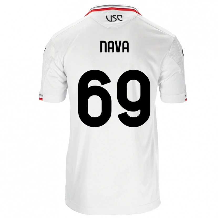 Danxen Bambino Maglia Lapo Nava #69 Bianco Rosso Kit Gara Away 2025/26 Maglietta