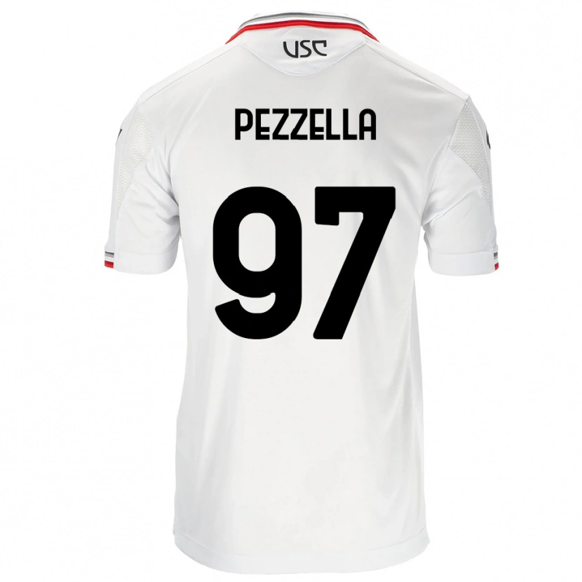 Danxen Bambino Maglia Giuseppe Pezzella #97 Bianco Rosso Kit Gara Away 2025/26 Maglietta