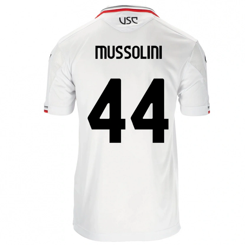 Danxen Bambino Maglia Romano Floriani Mussolini #44 Bianco Rosso Kit Gara Away 2025/26 Maglietta