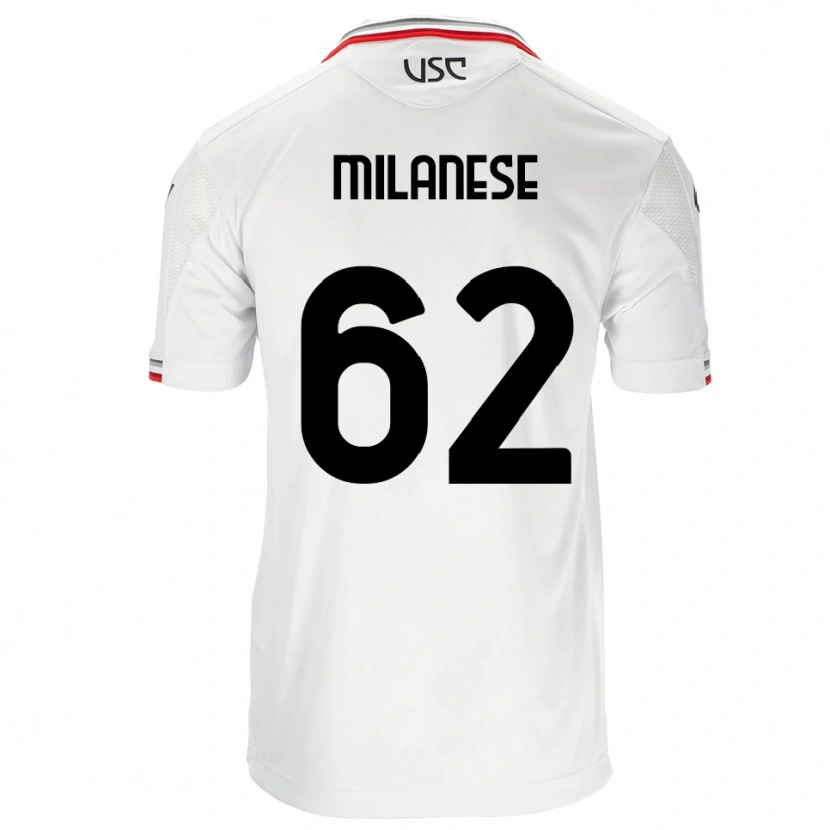 Danxen Bambino Maglia Tommaso Milanese #62 Bianco Rosso Kit Gara Away 2025/26 Maglietta