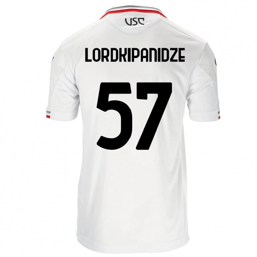 Danxen Bambino Maglia Dachi Lordkipanidze #57 Bianco Rosso Kit Gara Away 2025/26 Maglietta