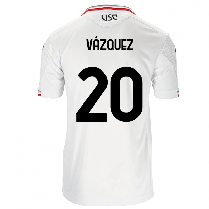 Danxen Bambino Maglia Franco Vázquez #20 Bianco Rosso Kit Gara Away 2025/26 Maglietta