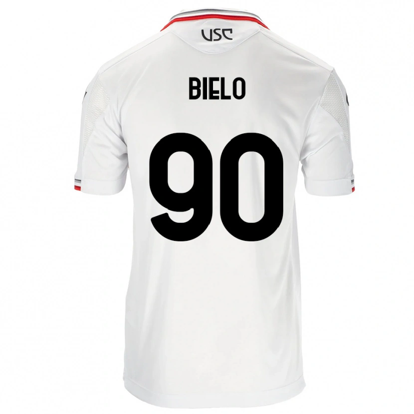 Danxen Bambino Maglia Manu Bielo #90 Bianco Rosso Kit Gara Away 2025/26 Maglietta