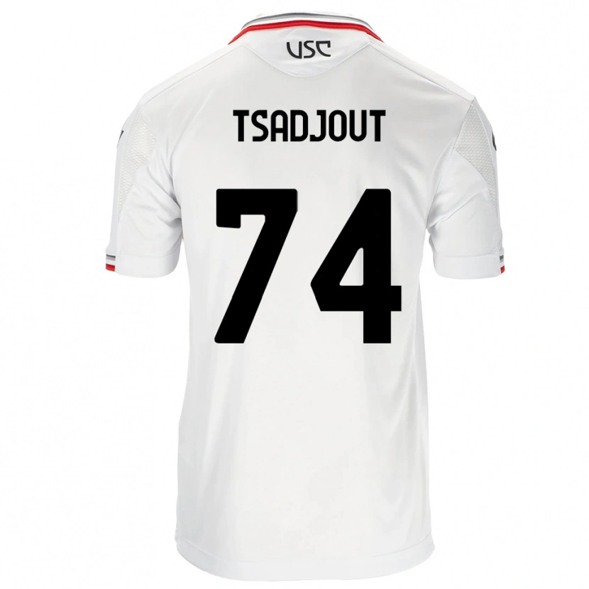 Danxen Bambino Maglia Frank Tsadjout #74 Bianco Rosso Kit Gara Away 2025/26 Maglietta