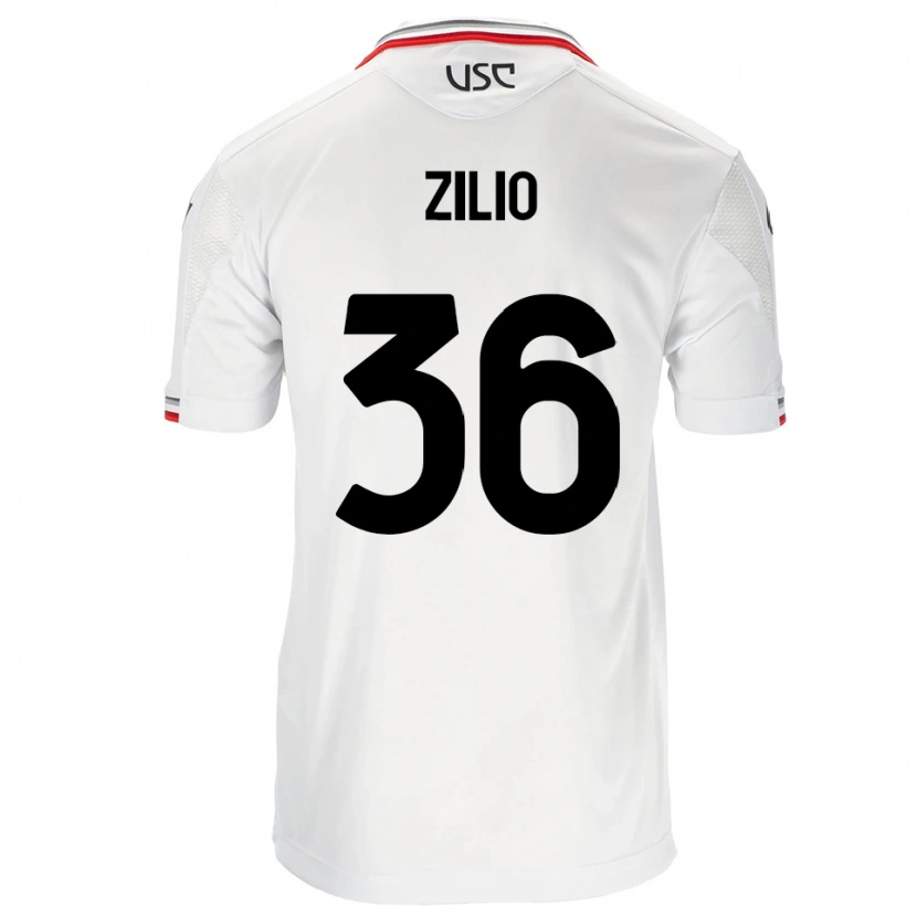 Danxen Bambino Maglia Andrea Zilio #36 Bianco Rosso Kit Gara Away 2025/26 Maglietta