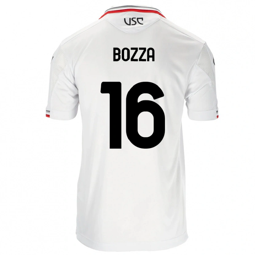Danxen Bambino Maglia Mattia Bozza #16 Bianco Rosso Kit Gara Away 2025/26 Maglietta