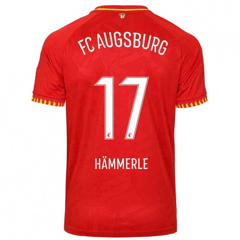 Danxen Bambino Maglia Mauro Hämmerle #17 Rosso Giallo Kit Gara Away 2025/26 Maglietta
