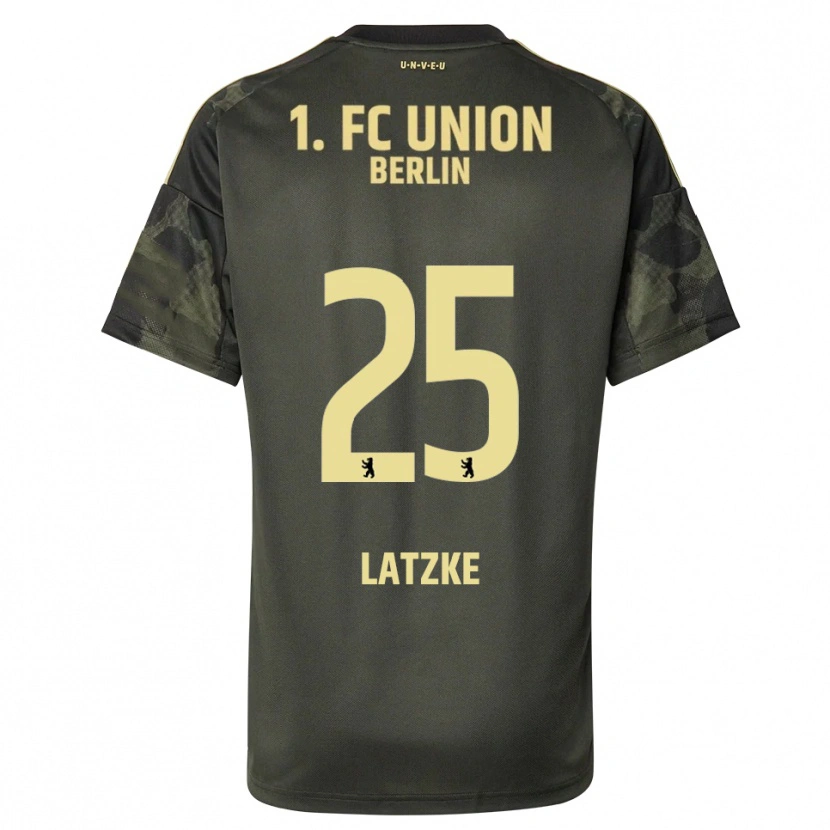 Danxen Bambino Maglia Jannes Latzke #25 Verde Scuro Nero Kit Gara Away 2025/26 Maglietta
