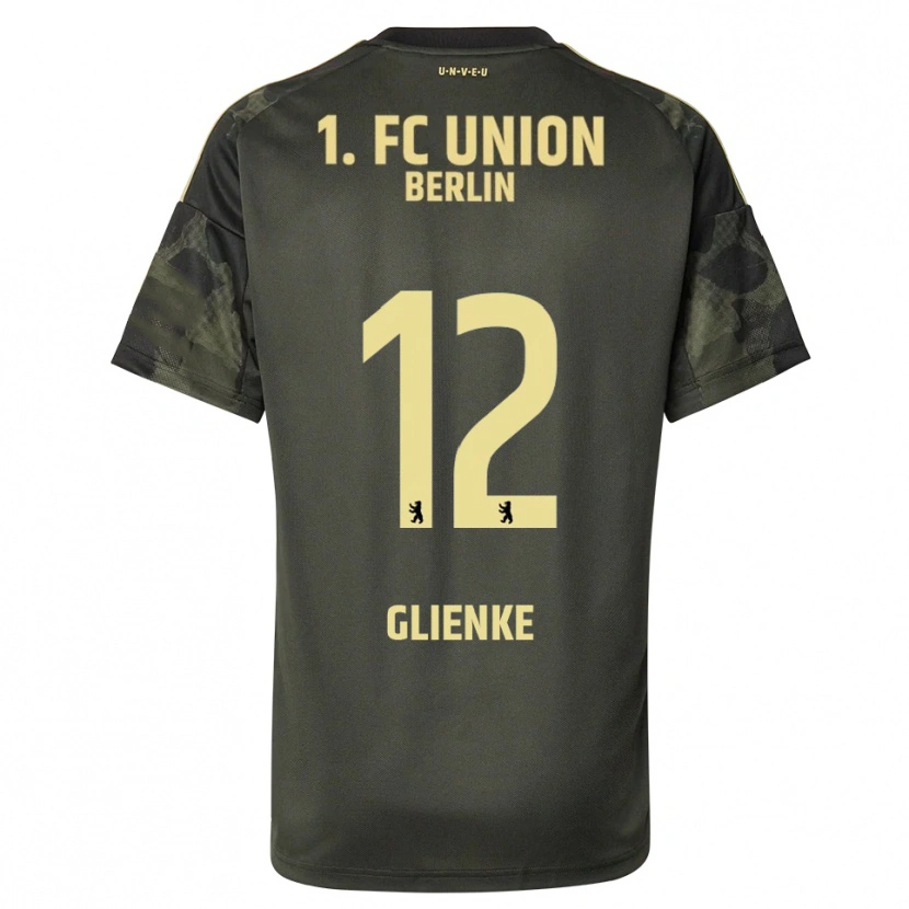 Danxen Bambino Maglia Niklas Glienke #12 Verde Scuro Nero Kit Gara Away 2025/26 Maglietta