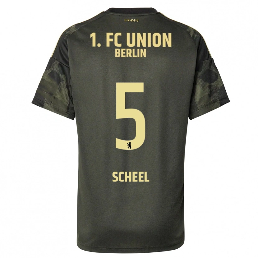 Danxen Bambino Maglia Luca Scheel #5 Verde Scuro Nero Kit Gara Away 2025/26 Maglietta