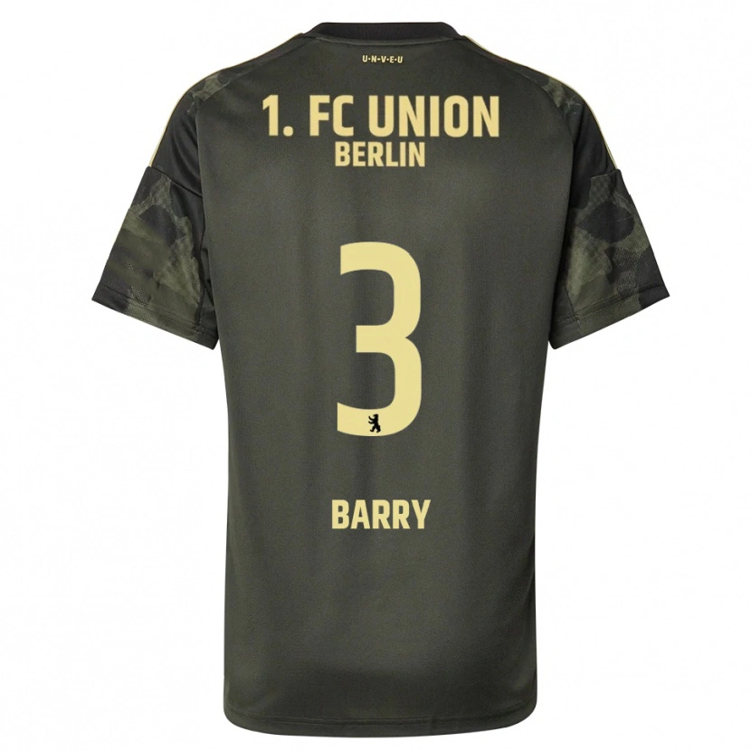 Danxen Bambino Maglia Sadou Barry #3 Verde Scuro Nero Kit Gara Away 2025/26 Maglietta