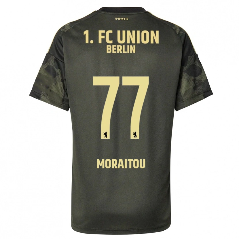 Danxen Bambino Maglia Athanasia Moraitou #77 Verde Scuro Nero Kit Gara Away 2025/26 Maglietta