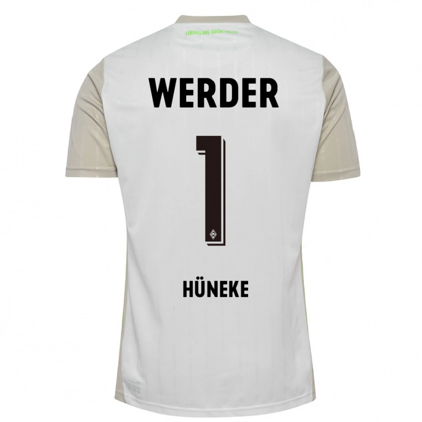 Danxen Bambino Maglia Win Hüneke #1 Bianco Nero Kit Gara Away 2025/26 Maglietta