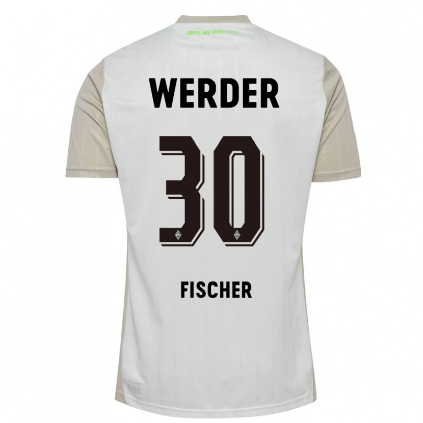 Danxen Bambino Maglia Vanessa Fischer #30 Bianco Nero Kit Gara Away 2025/26 Maglietta