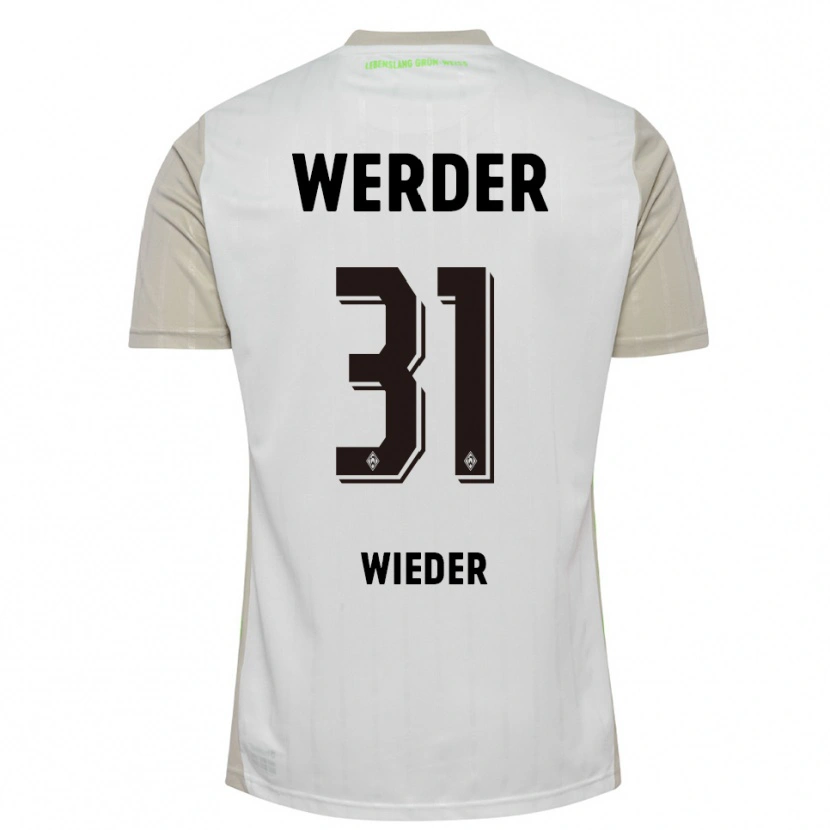 Danxen Bambino Maglia Verena Wieder #31 Bianco Nero Kit Gara Away 2025/26 Maglietta
