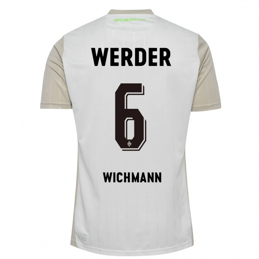 Danxen Bambino Maglia Reena Wichmann #6 Bianco Nero Kit Gara Away 2025/26 Maglietta